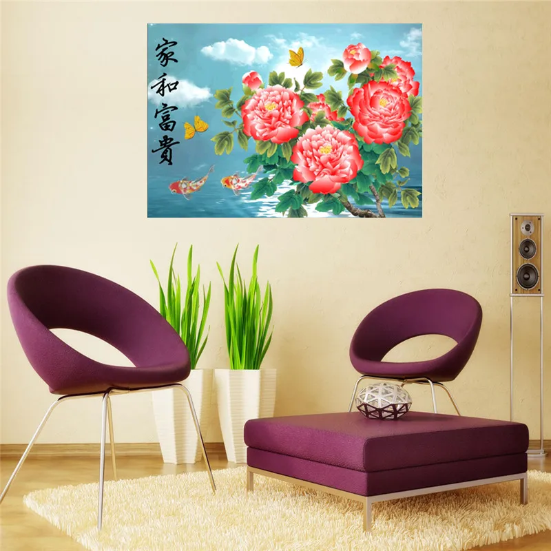 5D DIY алмазная живопись, круглые стразы, цветок, алмазная вышивка, картина, украшение дома