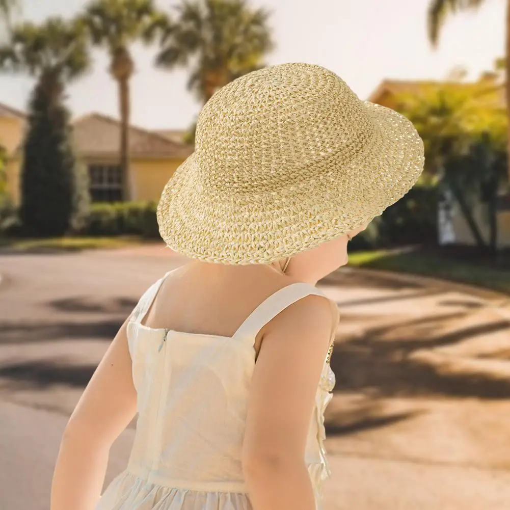 

2021 летние аксессуары для малышей, Детская летняя соломенная шляпа, детская пляжная шляпа от солнца с бантом, пляжные защитные шляпы, шляпа