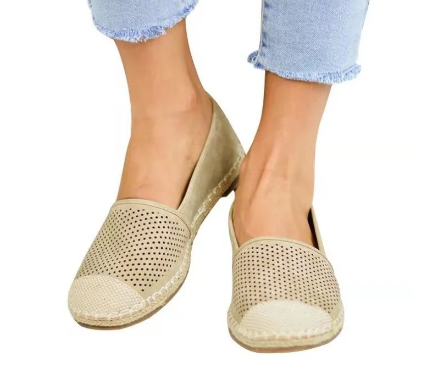 Кеды женские с вышивкой плоская подошва холщовые туфли в рыбацком стиле вырезами