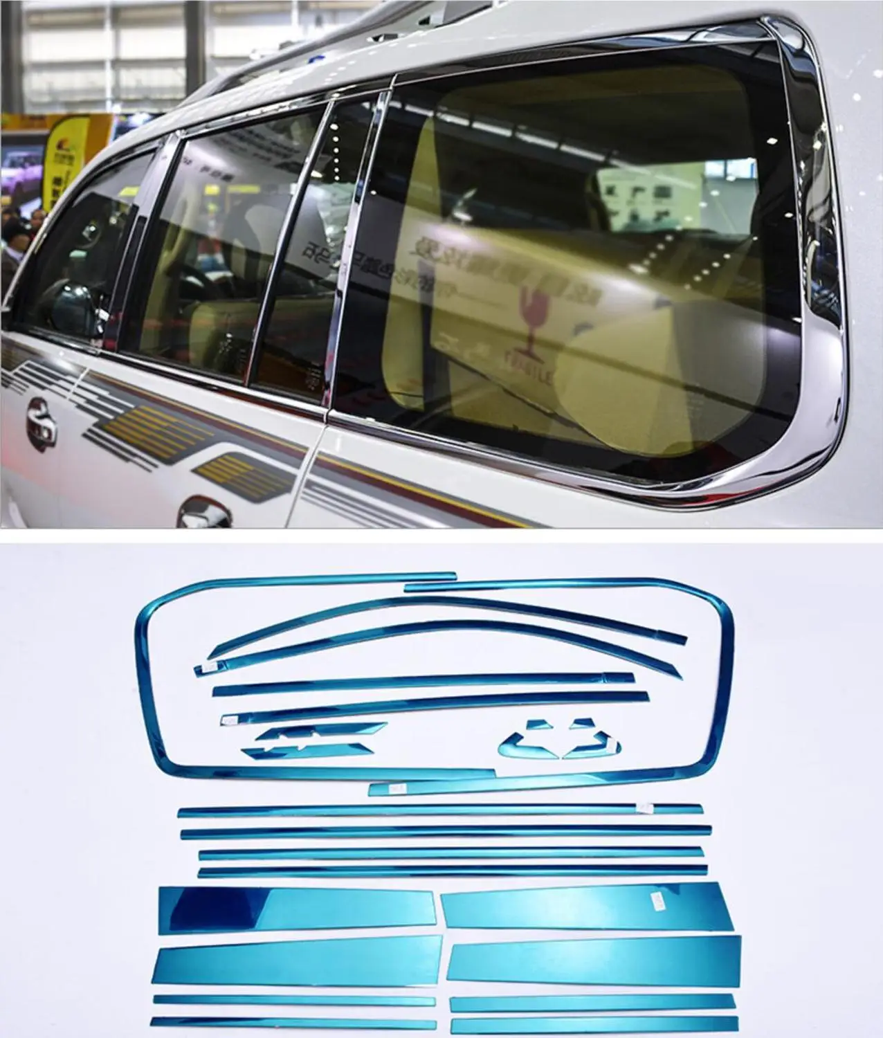 Отделка крышки внешнего окна из нержавеющей стали для toyota land cruiser LC200 2008 2011 2012 2014