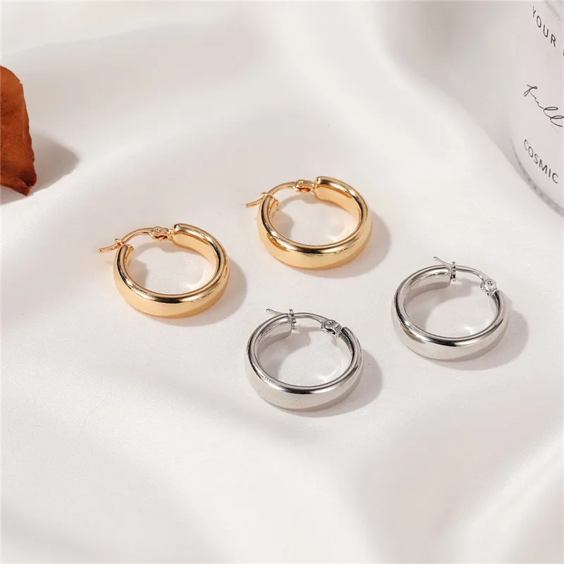 

2021 Jewelry Gifts Women New Simple Metal Hoop Earrings