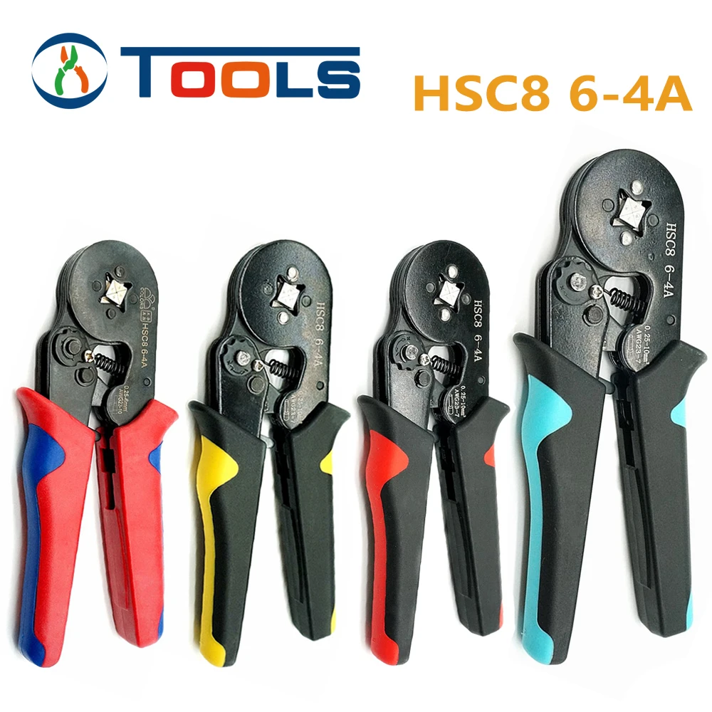 

HSC8 6-4A/6-4 0,25-10 мм² 23-7AWG 6-6 0,25-6 мм² Высокоточный зажим, набор инструментов для обжима клемм, Мини Электрические плоскогубцы