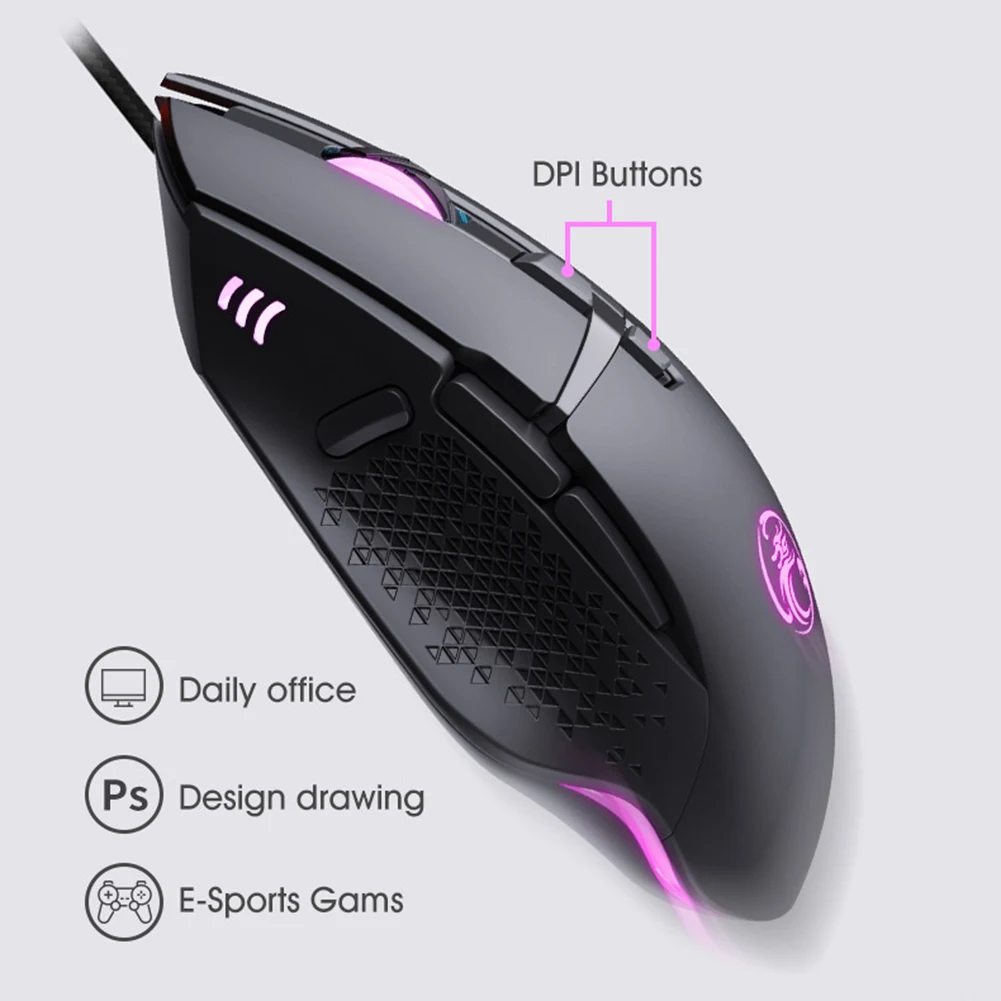 

IMICE T91 Game Ergonomics Mouse USB Wired Tight 7200 DPI Adjustable Game Mouse Mute For PC Laptop