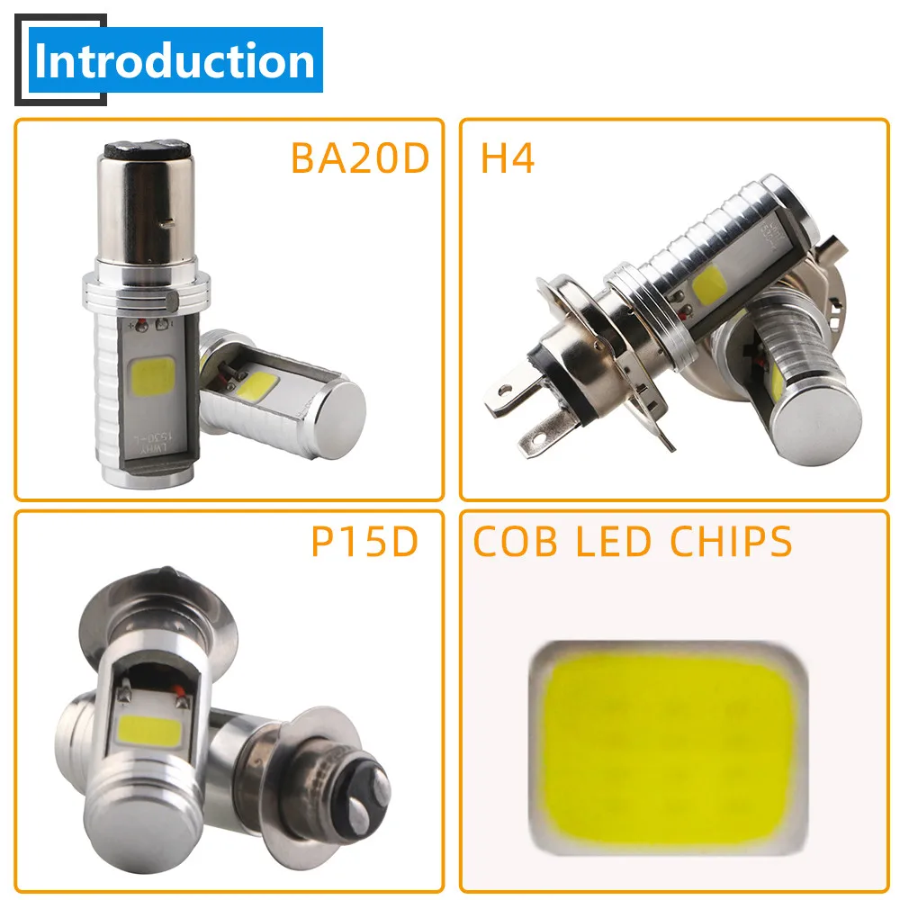 Светодиодные лампы BA20D P15D H4 9 80 в 12 Вт COB 6500 лм|ba20d led|light carheadlight lamp |
