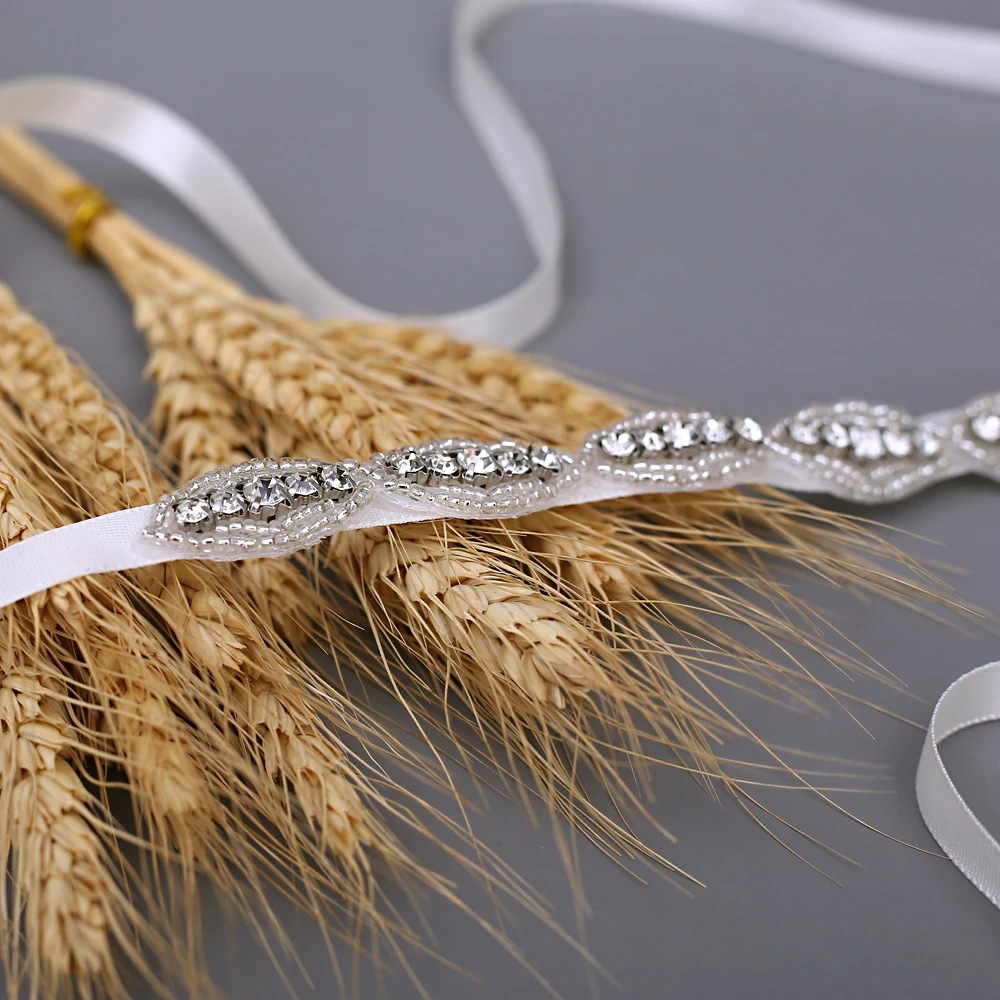 S102 ручная работа серебряные стразы свадебные Ремни Аксессуары для платья