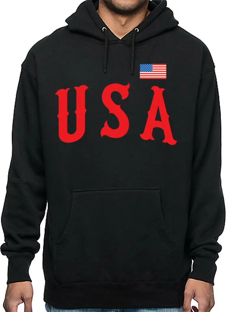 

2020 Men's USA Hoodie Sweatshirt Trump American Flag US Patriotic Basketball Baseball
