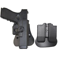 imi glock defense retention roto gun holster for glock171922233132 pistol case with double magazine pouch