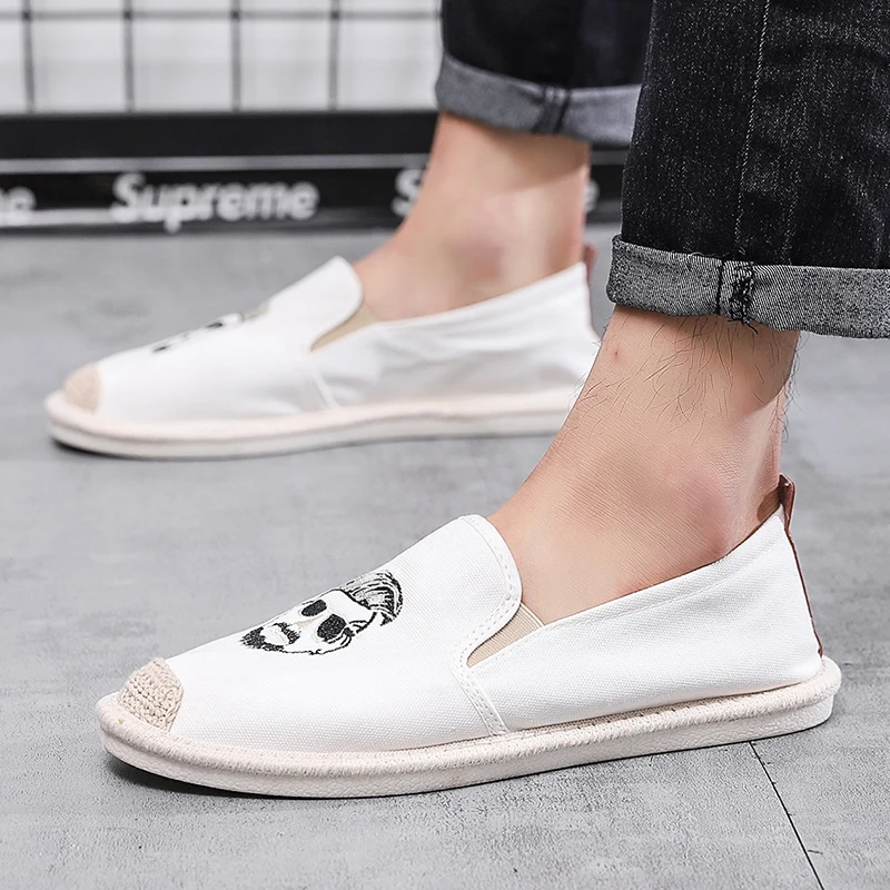 GUDERIAN New Men Fisherman Shoes Breathable Canvas Slip-On Casual Flat Sneakers Espadrilles Calzado Hombre | Обувь