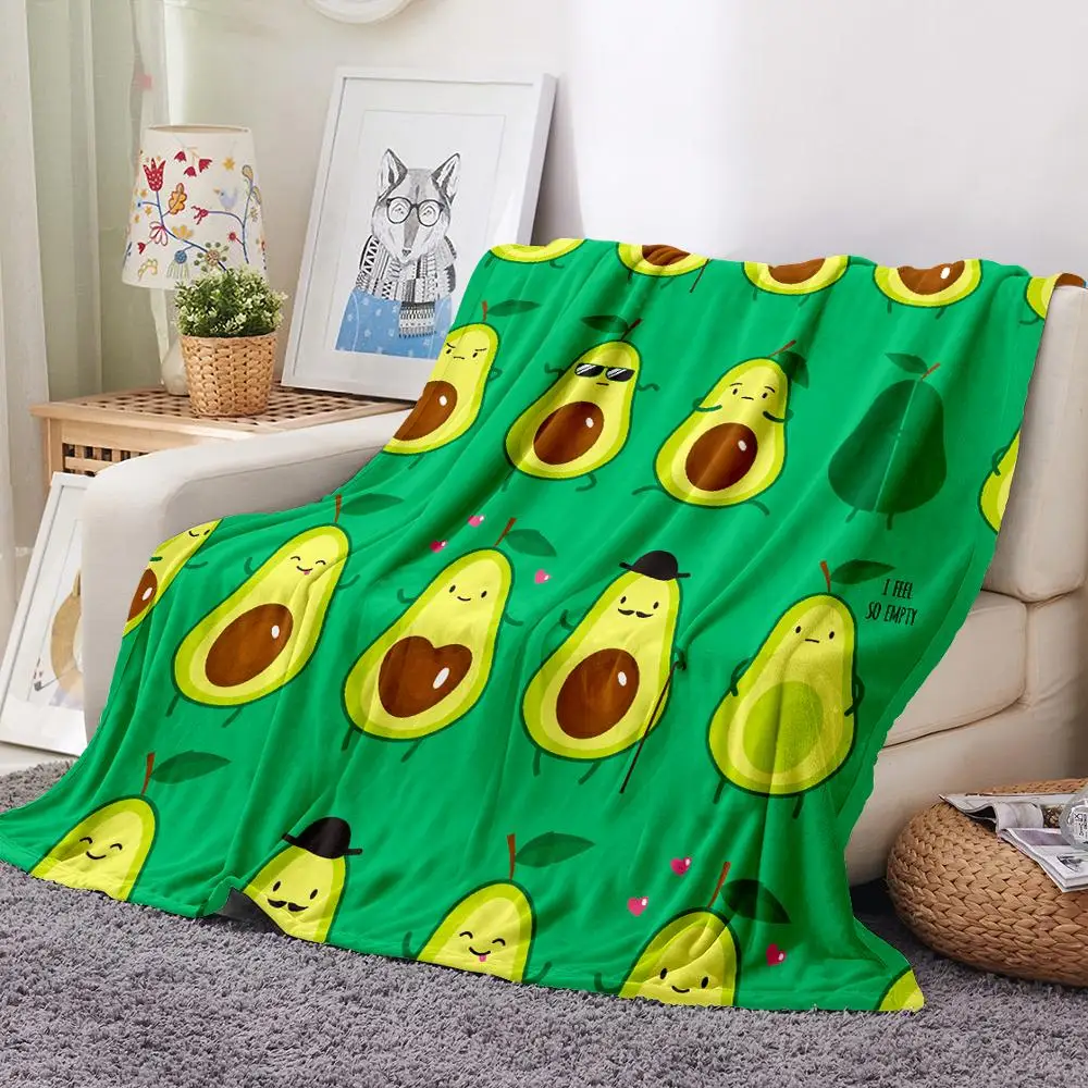 3D принт авокадо пушистый Одеяло зеленый фруктовый фланель дома текстильное