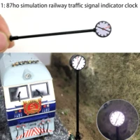 miniature model 1 87ho railway traffic signal indicator clock sand table railway scenario materials with battery box