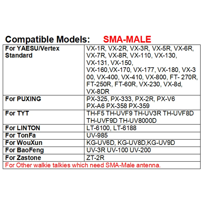 

NA-773A VHF/UHF 144/430Mhz Double Band Walkie Talkie Antenna High Gain Mast SMA-Male Two Way Radio Aerial For YAESU Vertex