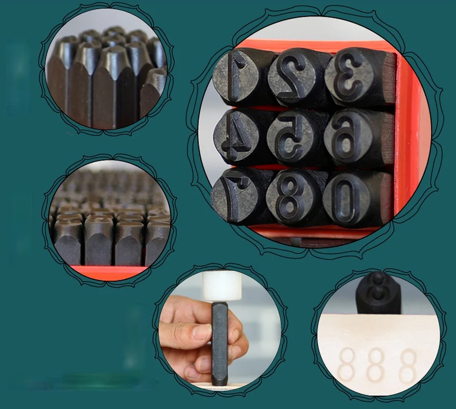 Номер с изображением букв алфавита металл штемпелюя набор для пробивки