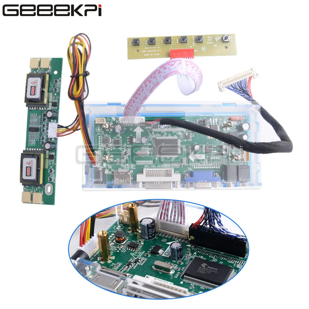 GeeekPi новый комплект платы NT68676 для LTN154X3 L0D HDMI + DVI VGA жк дисплей светодиодный экран