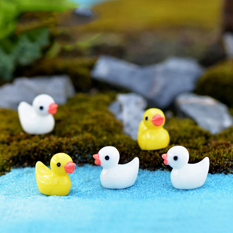 20 шт./компл. мини маленькая Желтая утка модель игрушки Фигурки Сад Кукольный