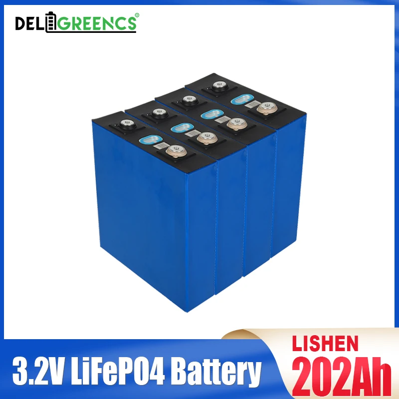 

Lishen LifePO4 200Ah 202Ah Brand New 3.2v Rated Battery Rechargeable Cells 3.65V Prismatic Batteries Solar Power Supply TAX free