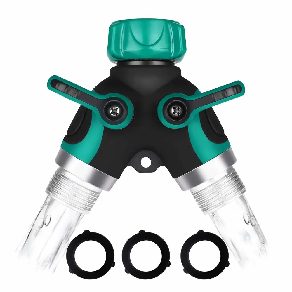 Разветвитель для садового шланга 2 сторонний Y образный адаптер с 3 резиновыми