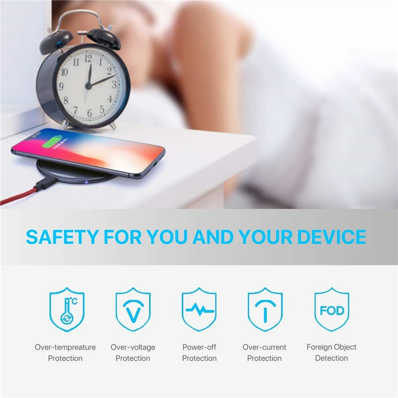 Ультратонкое 10 Вт Быстрое беспроводное зарядное устройство из сплава для IPhone XR XS