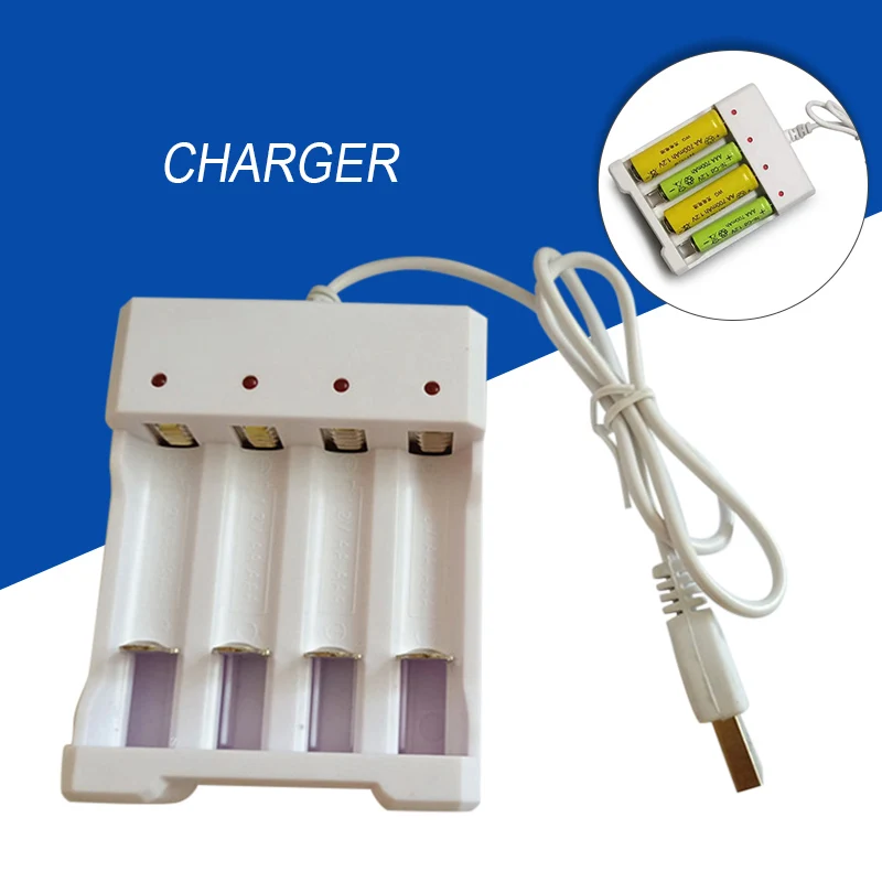 USB Output Battery Charger 4 Slots Universal for AA/AAA Batteries Quick Charging Tools UY8 | Электроника