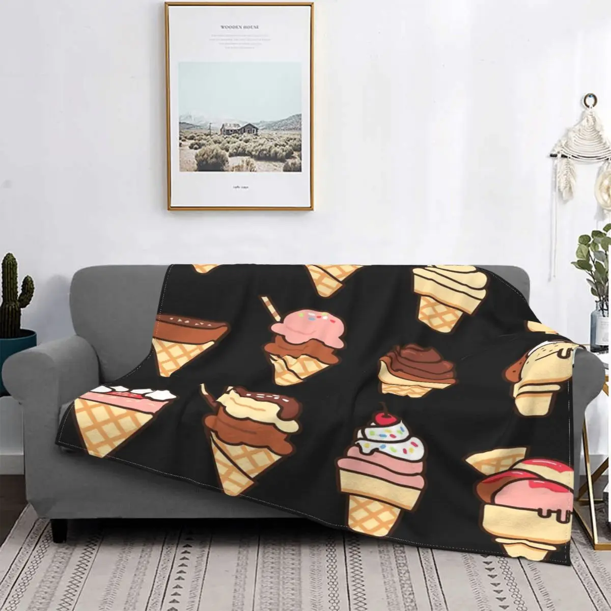 

Конический набор для мороженого, одеяло с 3 вкусами, покрывало для кровати, Клетчатое одеяло, покрывало, 135 Клетчатое одеяло, одеяло для прием...