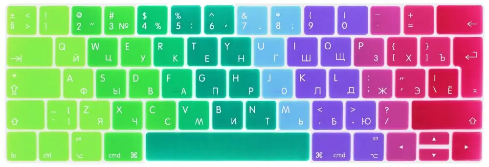 Русская Защитная пленка для клавиатуры ЕС для Macbook Pro 13,3 A1706 A1989 и 15,4 дюймов A1707 A1990 с сенсорной панелью - Цвет: 1