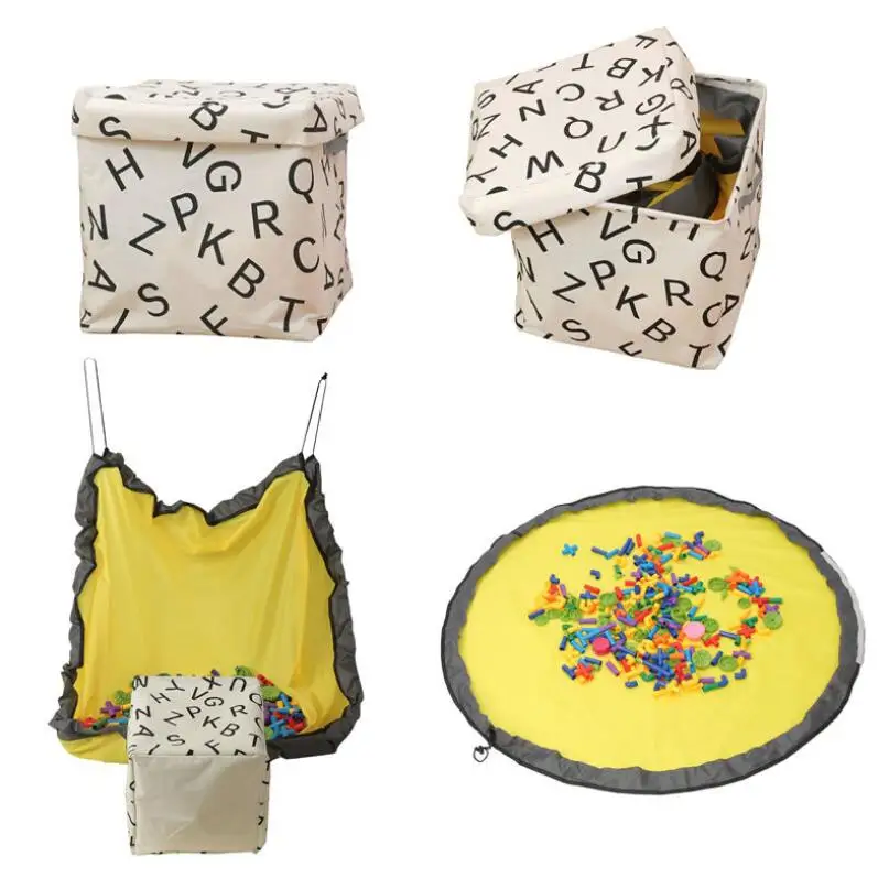 

Новая портативная Детская сумка для хранения игрушек и игровой коврик, органайзер для игрушек, сумка на шнурке, модные практичные водонепро...