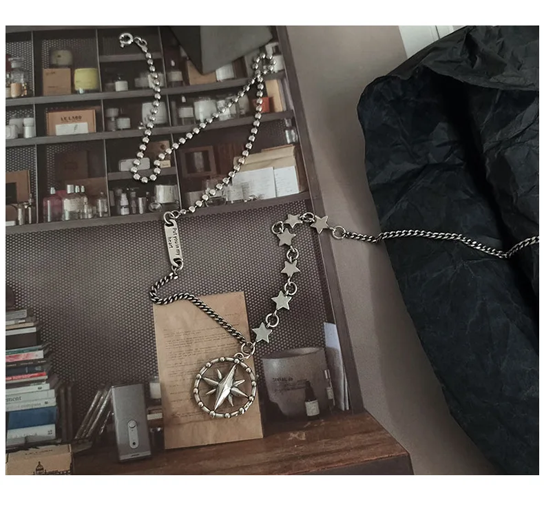 

Timeless Wonder 925 Sterling Sliver Vintage Star Geo Charm Necklace Women Jewelry Gothic Boho Trendy Top Kpop Ins Punk Gift 2632