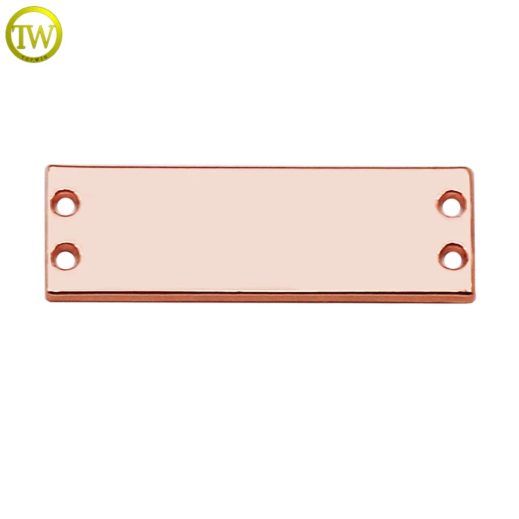 Квадратные маленькие металлические этикетки RoseLogo на заказ для одежды | Этикетки