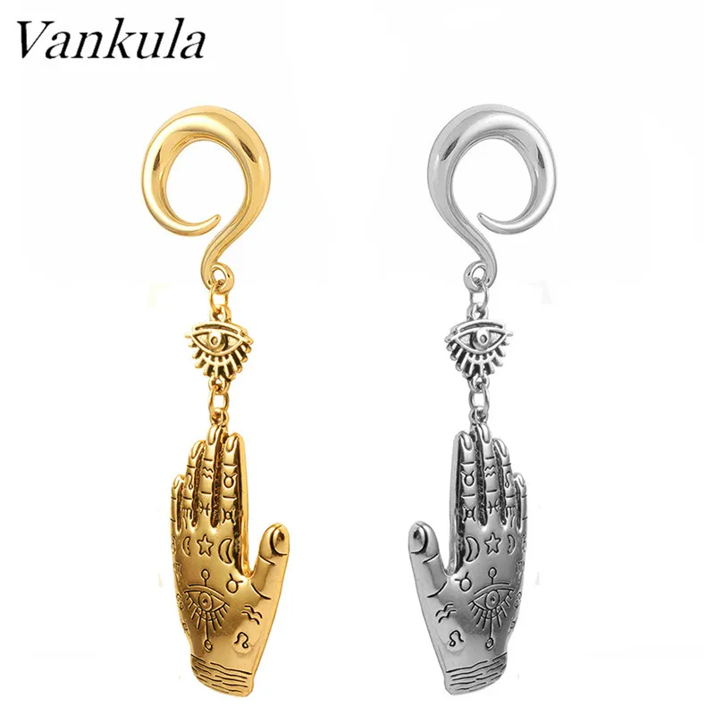 Vankula 2 шт. 316L нержавеющая сталь Висячие ушные затычки туннели на Хеллоуин