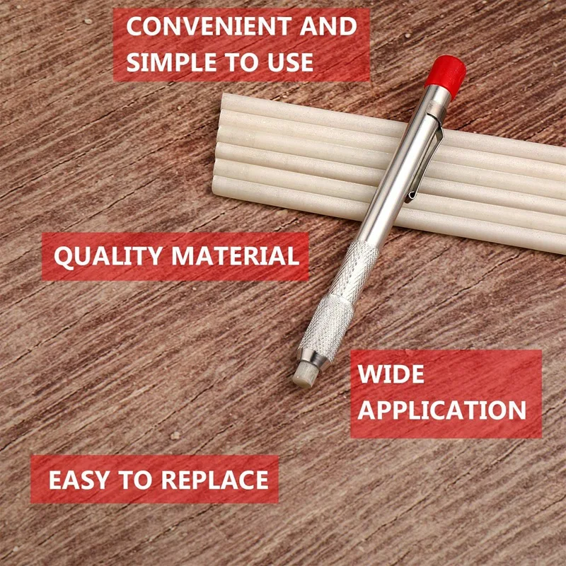 

2 Pcs Soapstone Holders Round Soapstone Marker Soapstone Pen with 12 Pcs Refills for Welding Tools and Markers Removable