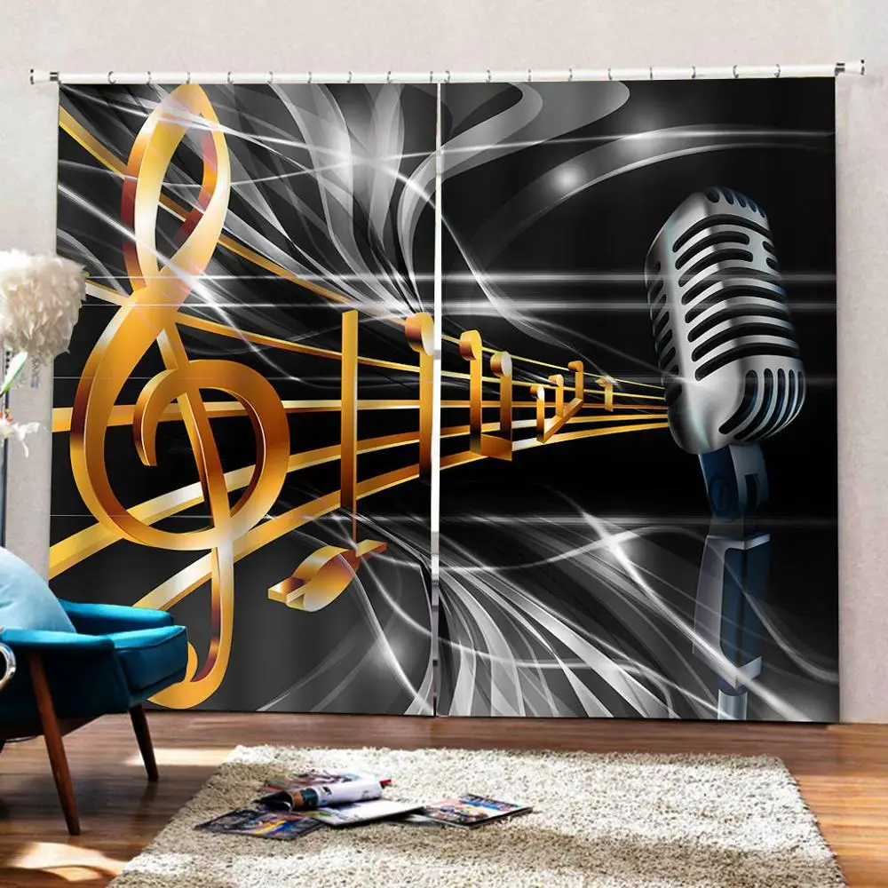 

Black music curtains ktv 3D Curtain Luxury Blackout Window Curtain Living Room Blackout curtain