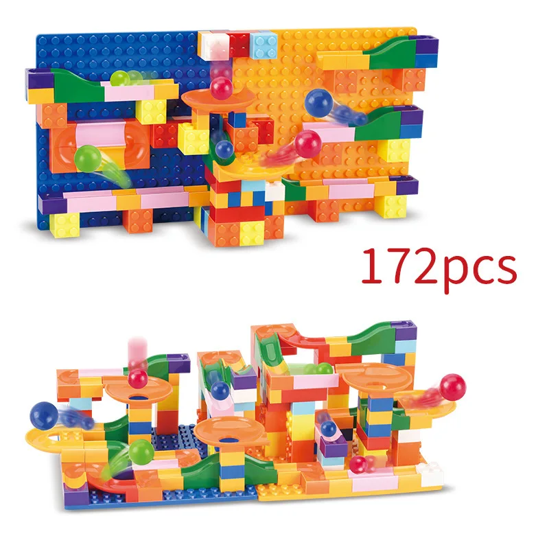 

172PCS track ball building blocks DIY toy Children's educational toys 2-in-1 slide building blocks lego castle kid toy