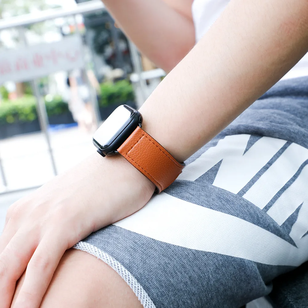 Кожаный ремешок для Apple watch 44 мм 40 мм iWatch 42 мм 38 мм браслет для часов из натуральной кожи Apple watch 5 4 3 21