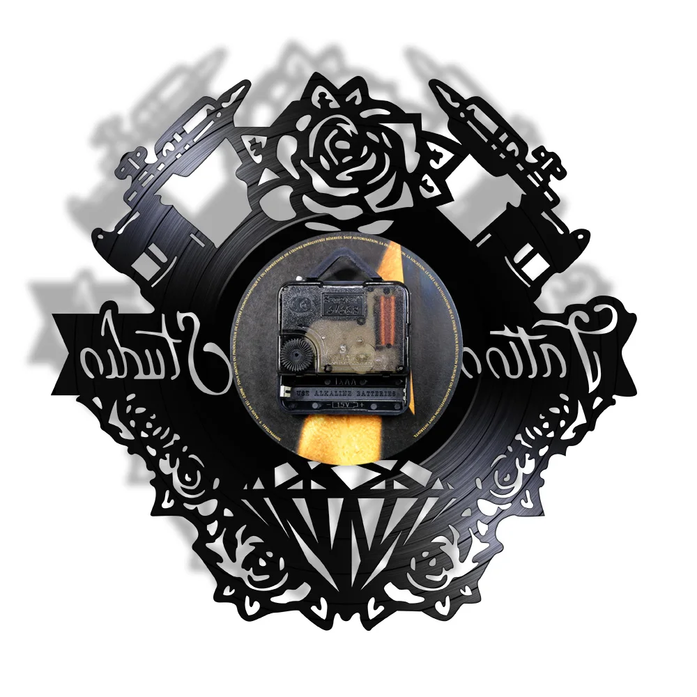 Студия тату виниловая запись настенные часы салон цветок художественные тихие