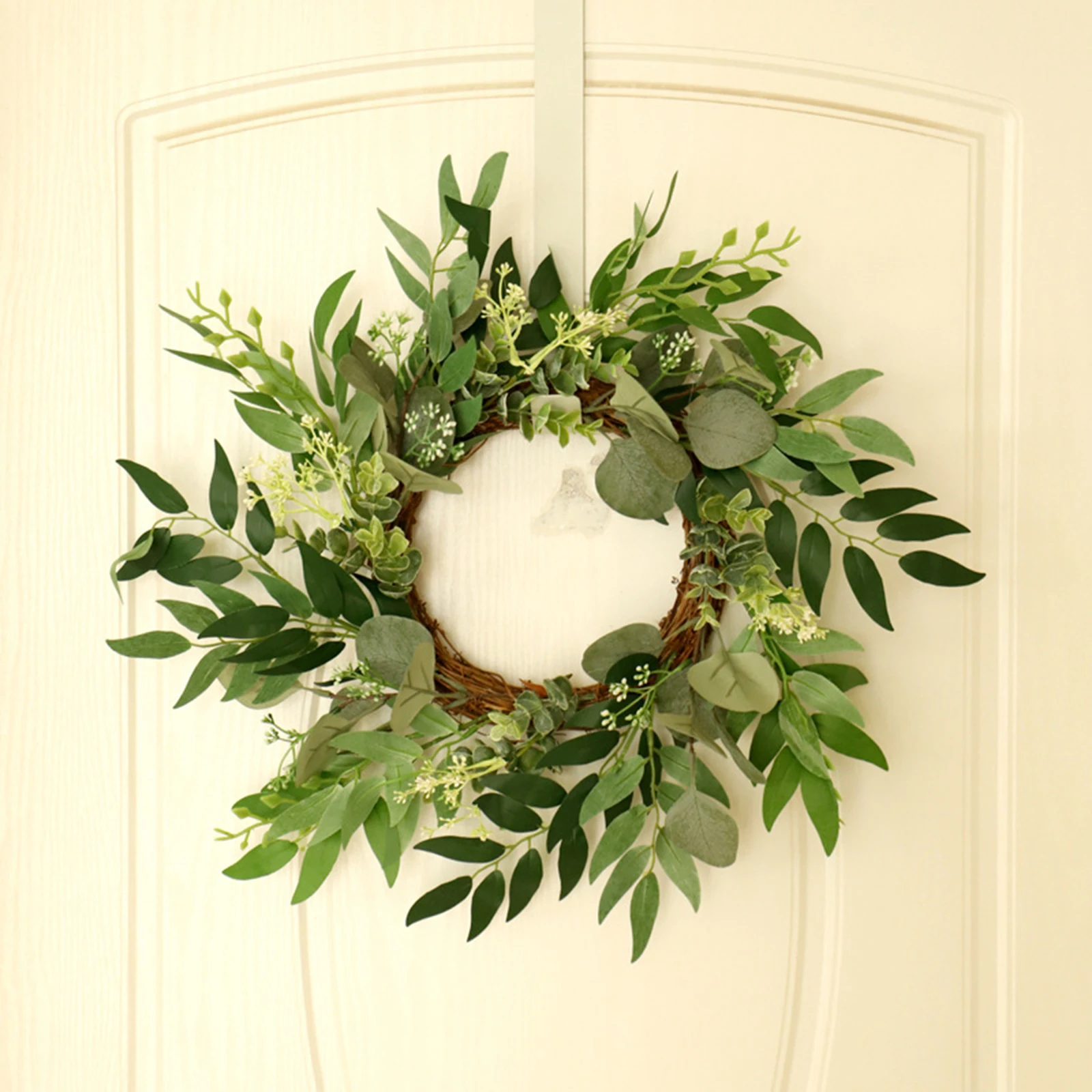 

Simulation Wreath Artificial Eucalyptus Leaves Vine Garland Silk Cloth Green Plant Wreaths Decorations Wall Door Hanging Decor