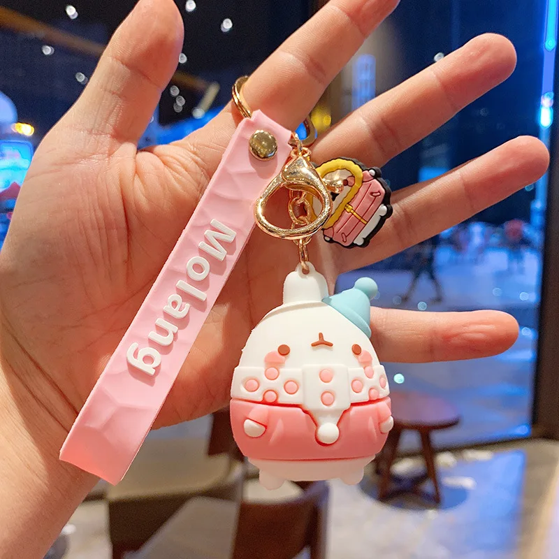 

Snowball Cartoon Keychain PVC Material Cute Silicone Doll Car Bag Pendant Couple Fashion Exquisite Accessories Gift Key Ring