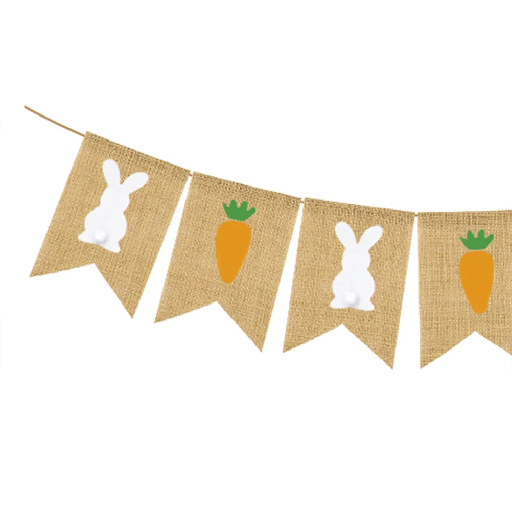 1 шт. пасхальное украшение баннеры для вечеринки милый кролик печать мешковина