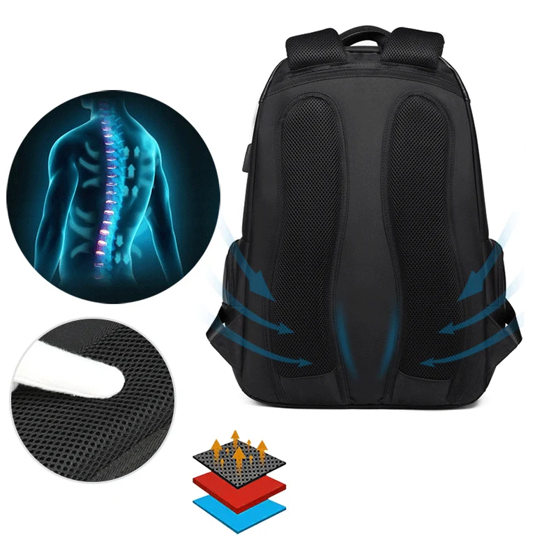 Для мужчин рюкзак для путешествий большой Ёмкость мешок с зарядка через USB Порты