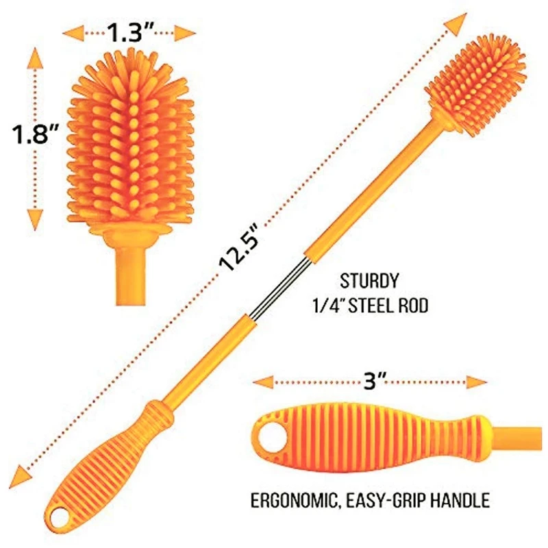 Бутылка для мытья силиконовая Кухня щетка чистки стекол узким горлышком водных