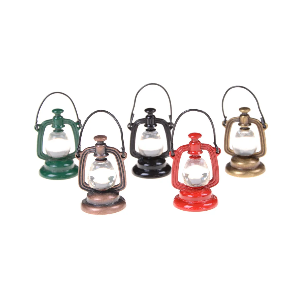

1PCS 1:12 Miniature Table Candlestick Retro Kerosene Lamp Doll House Accessories Dollhouse Furniture Toys Lamp Decor