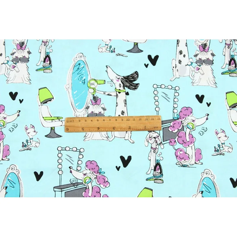 Простая хлопковая ткань с мультяшным принтом собаки одежда ручной работы сделай