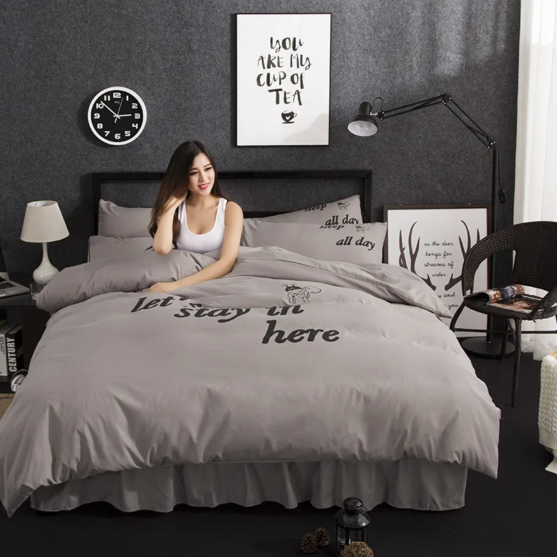 2019 последние однотонные Пододеяльники на молнии из смесового хлопка