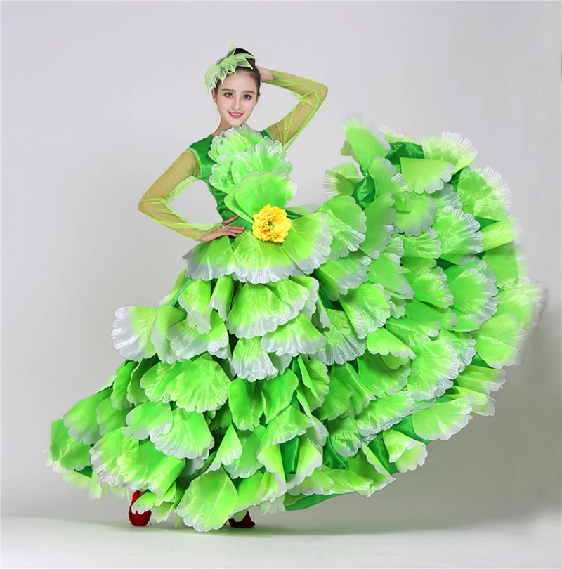 Женское длинное платье для танца живота Красное Платье Фламенко 2019 |