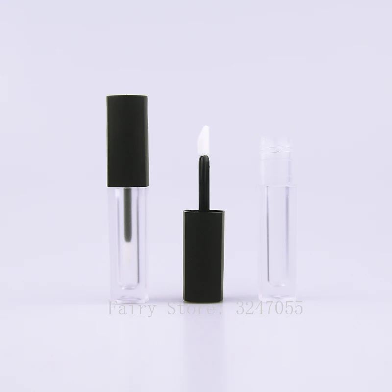 

10/30/50pcs Matte Black Small Samples 2.5ml Lip Gloss Bottle Empty Makeup DIY Lip Glaze Tube Cosmetics Refillable Container