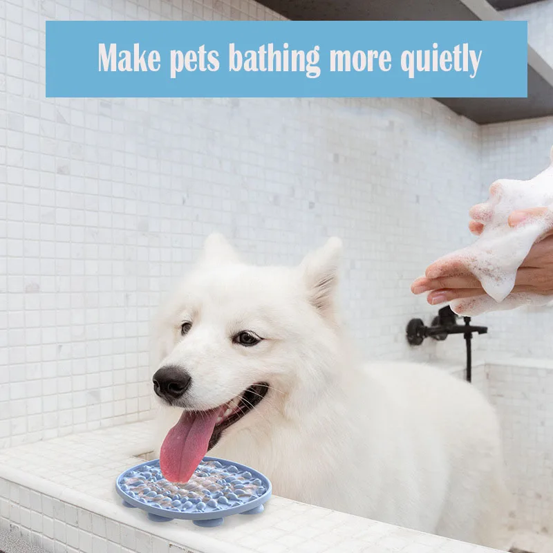 Silicone Dog Lick Mat for Dogs Pet Slow Food Plate Bathing Distraction Sucker Training Feeder Supplies | Дом и сад
