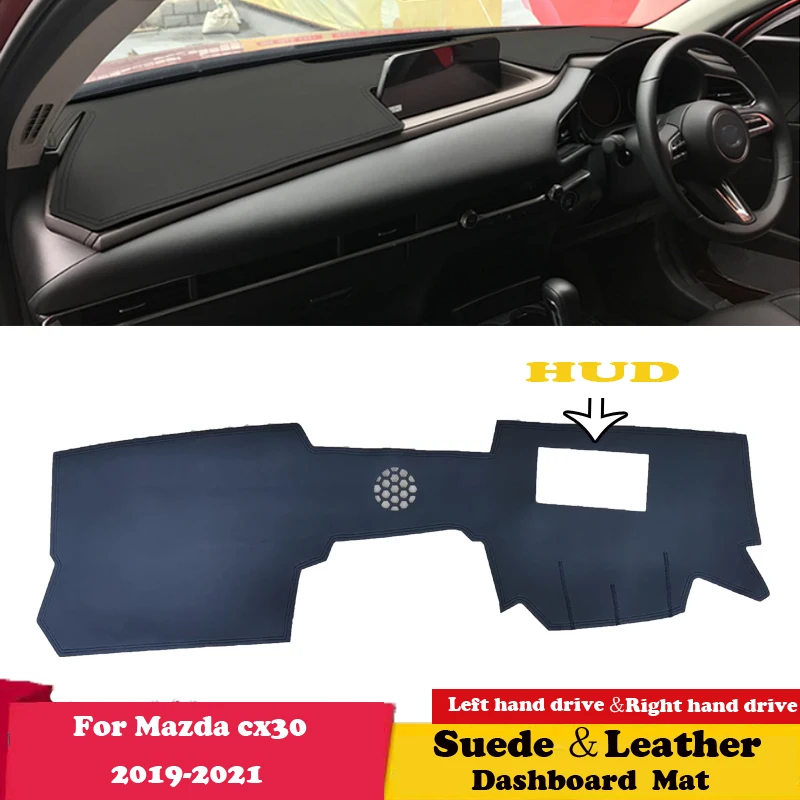 

For Mazda CX-30 CX30 2019 2020 2021 CX 30 Leather Dashmat Dashboard Cover Pad Dash Mat Carpet Car-styling Accessories Suede