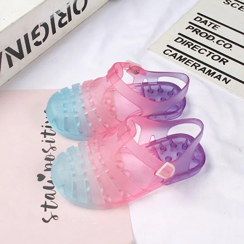 

Summer Children's Sandals Soft Non-slip Transparent Sandals Kids Shoes Candy Jelly Beach Shoes EVA Casual Slippers Shoes Girls