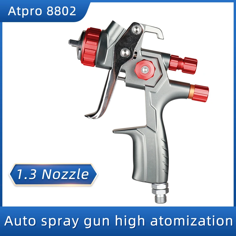 

RS8802 Car Paint Spray Gun 1.3 Nozzle 600 Ml Pot Paint Gun High Atomization Paint Saving Pneumatic Spray Gun
