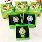 Часы наручные Ben 10 Детские кварцевые, Мультяшные аниме-фигурки, силиконовые, случайный цвет, модные детские игрушки для мальчиков, подарок на день рождения