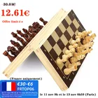 Деревянный Шахматный набор Складная магнитная большая доска с 34 шахматными фигурами интерьер для хранения портативный дорожный игровой набор для детей