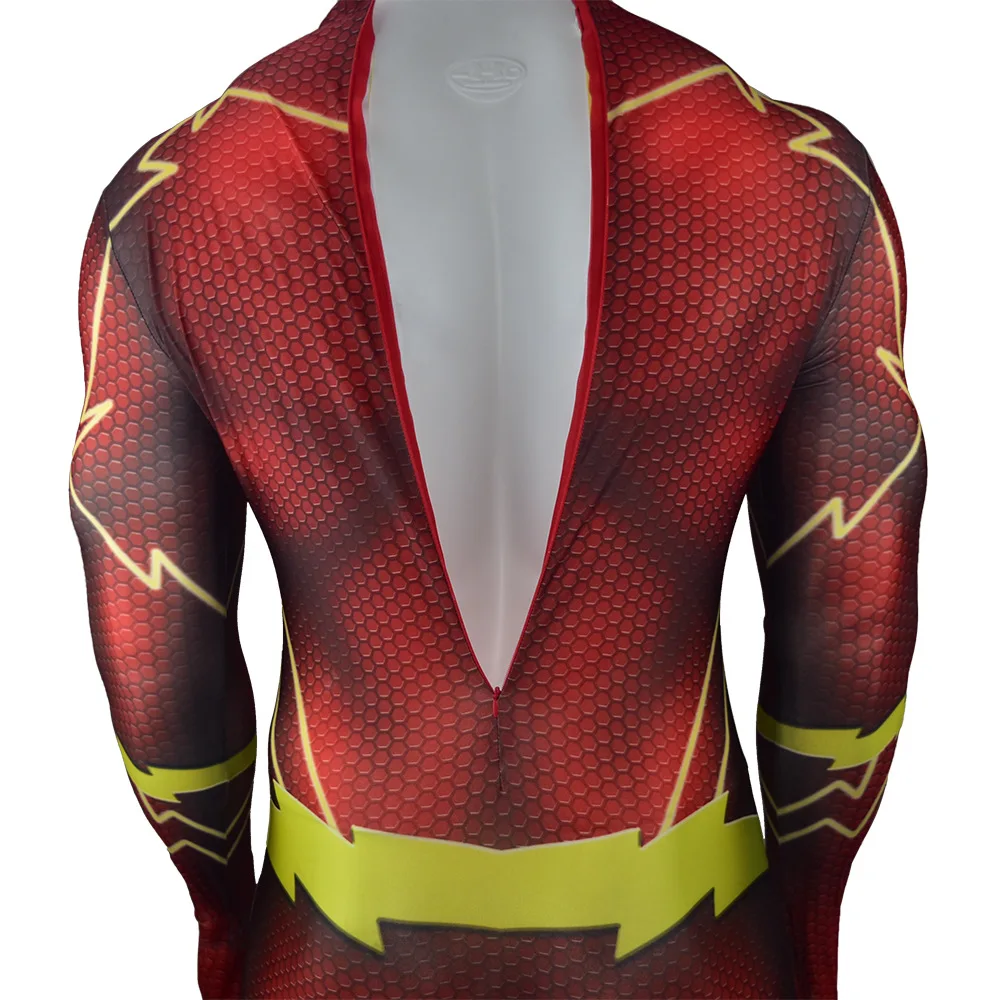 

The Flash Costume Cosplay 3D Shade Lycra Spandex Halloween Superhero Barry Allen Zentai Bodysuit Suit Jumpsuits Fullbody Zentai